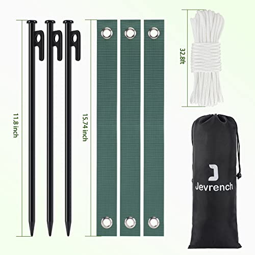 Jevrench Tree Stake Kits, Heavy Duty Tree Stakes and Supports Kits for Young Trees Against Bad Weather, 3 Pcs Tree Stake, 3 Pcs Tree Straps, 32.8 FT Rope - Image 5