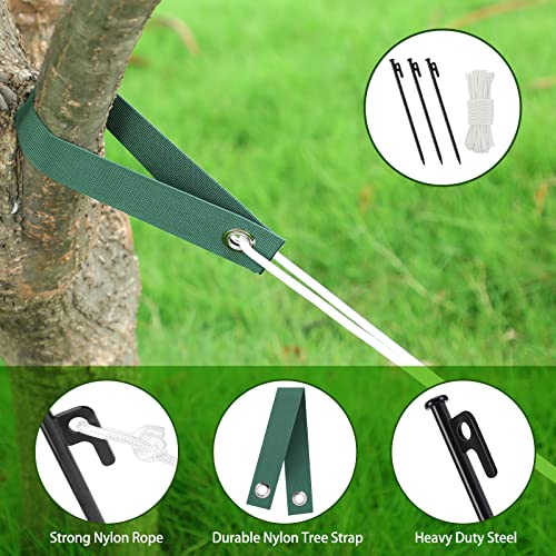Jevrench Tree Stake Kits, Heavy Duty Tree Stakes and Supports Kits for Young Trees Against Bad Weather, 3 Pcs Tree Stake, 3 Pcs Tree Straps, 32.8 FT Rope - Image 4