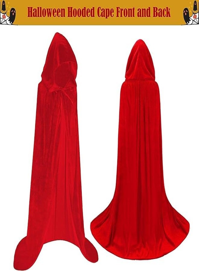 Partysanthe 150cm Cloak Velvet Cape with Hood Halloween Capes Women Witch Costume Vampire Cloak Wizard Robe Men Cosplay Costume 1pcs - Image 4