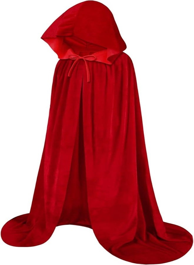 Partysanthe 150cm Cloak Velvet Cape with Hood Halloween Capes Women Witch Costume Vampire Cloak Wizard Robe Men Cosplay Costume 1pcs - Image 5