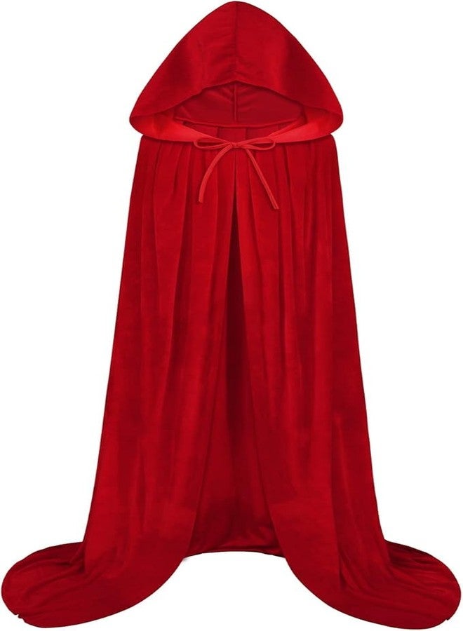 Partysanthe 150cm Cloak Velvet Cape with Hood Halloween Capes Women Witch Costume Vampire Cloak Wizard Robe Men Cosplay Costume 1pcs - Image 1