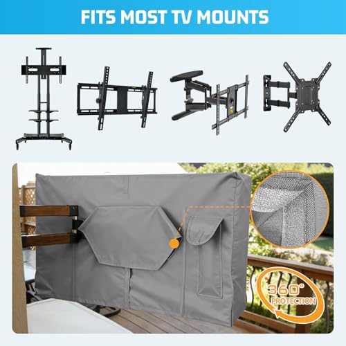 2win2buy Outdoor TV Cover 41 to 43 Inch Weatherproof, Waterproof Outside TV Covers Heavy Duty 600D Oxford TV Covers Outdoor TV Screen Protectors Shield with Zippers for Flat Screen Outdoor TVs - Image 3