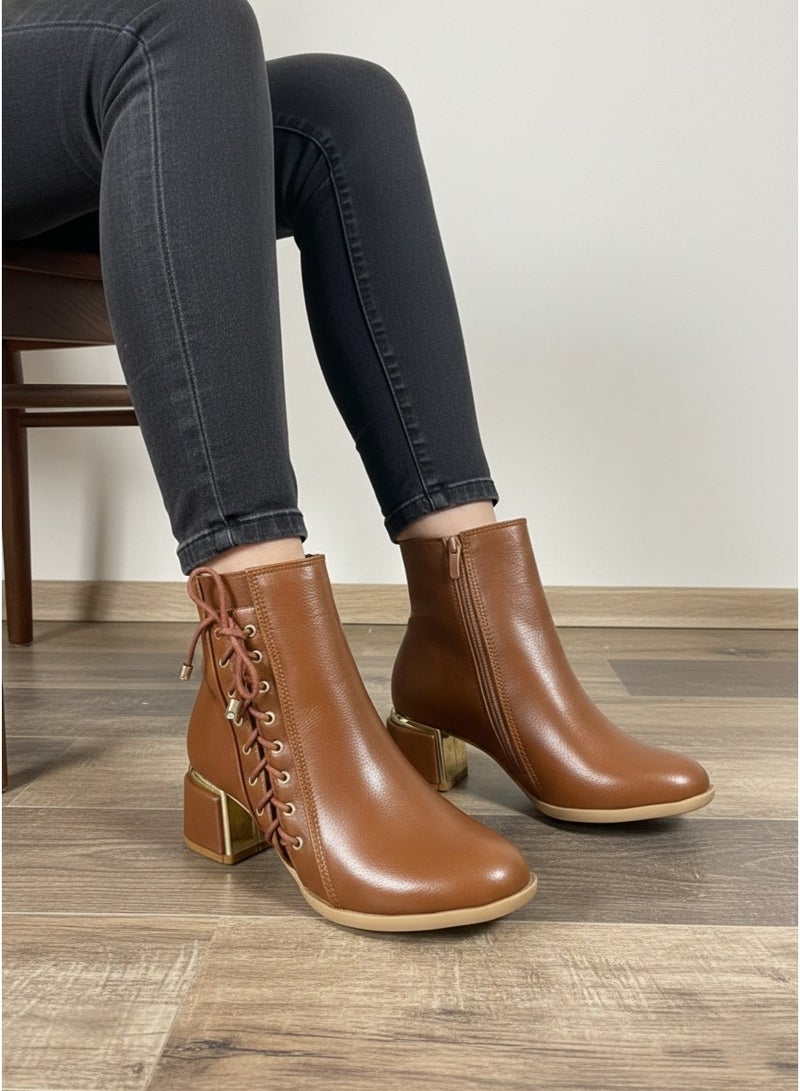 فيبراندا بوت أنيق برباط وكعب عريض مريح. B-61 - Image 2