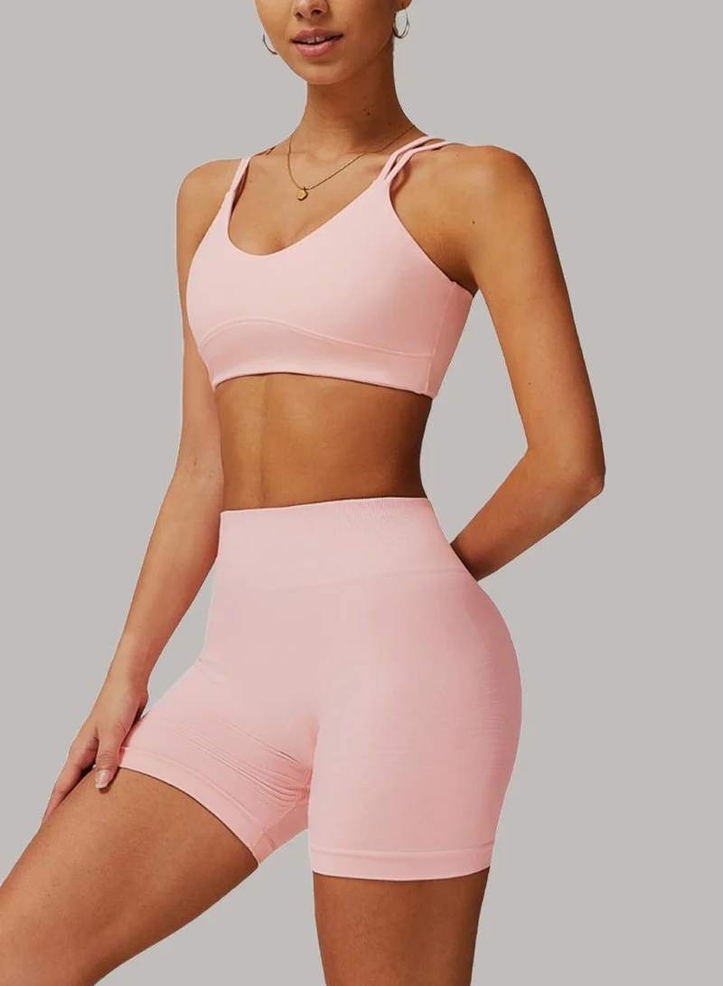 Womens Striped Back Sports Bra