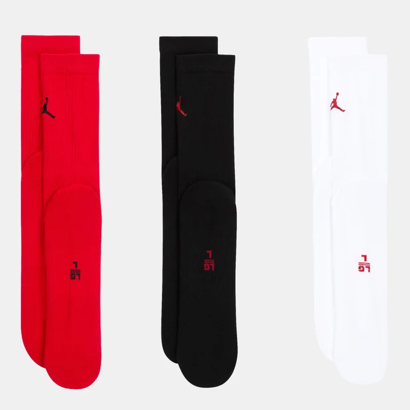 Jordan Red Everyday Crew Socks (3 Pairs)  | Best Price UAE
