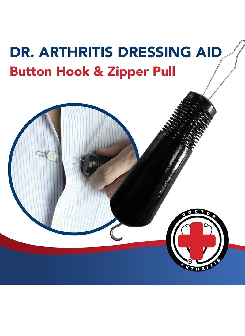 Excefore Button Hook & Zipper Pull, Assist, Helper Device, Dress Clothes Tool, Button Shirts Aid, One Hand, Disability, Handicapped and Seniors by Dr. Arthritis  - Image 2