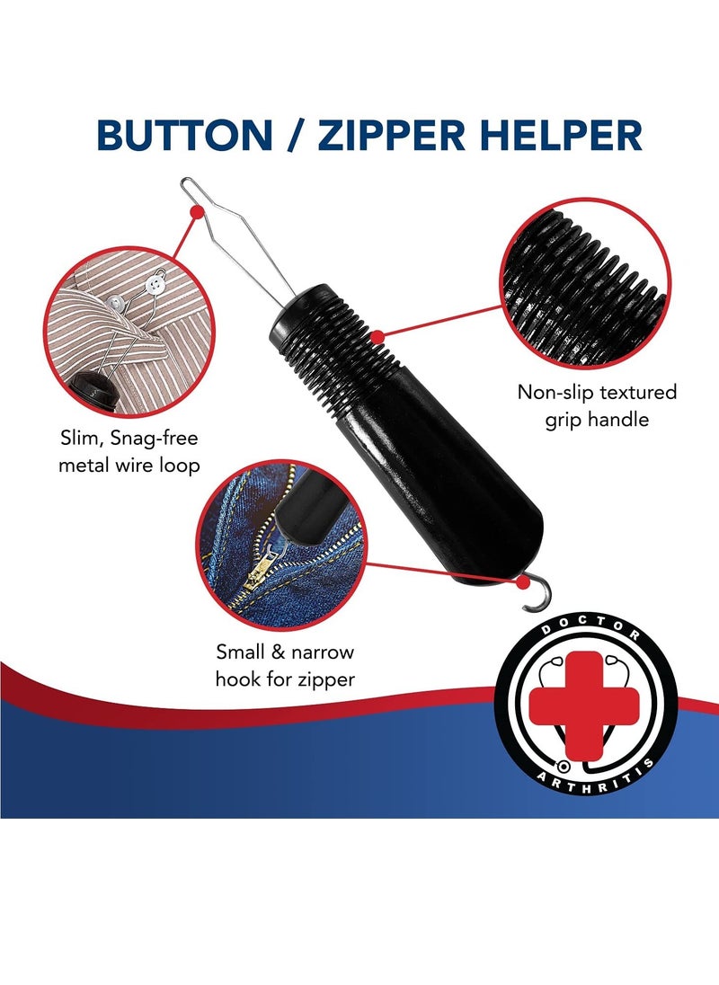 Excefore Button Hook & Zipper Pull, Assist, Helper Device, Dress Clothes Tool, Button Shirts Aid, One Hand, Disability, Handicapped and Seniors by Dr. Arthritis  - Image 4