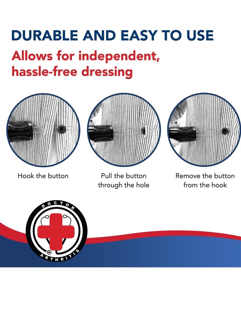 Excefore Button Hook & Zipper Pull, Assist, Helper Device, Dress Clothes Tool, Button Shirts Aid, One Hand, Disability, Handicapped and Seniors by Dr. Arthritis  - Image 5