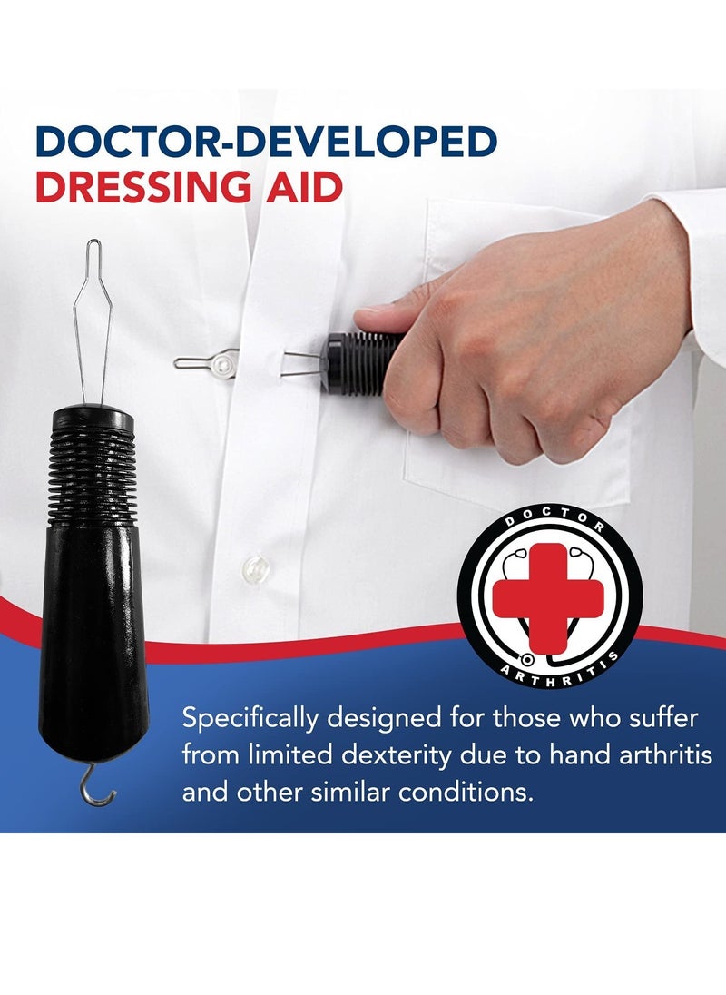 Excefore Button Hook & Zipper Pull, Assist, Helper Device, Dress Clothes Tool, Button Shirts Aid, One Hand, Disability, Handicapped and Seniors by Dr. Arthritis  - Image 3