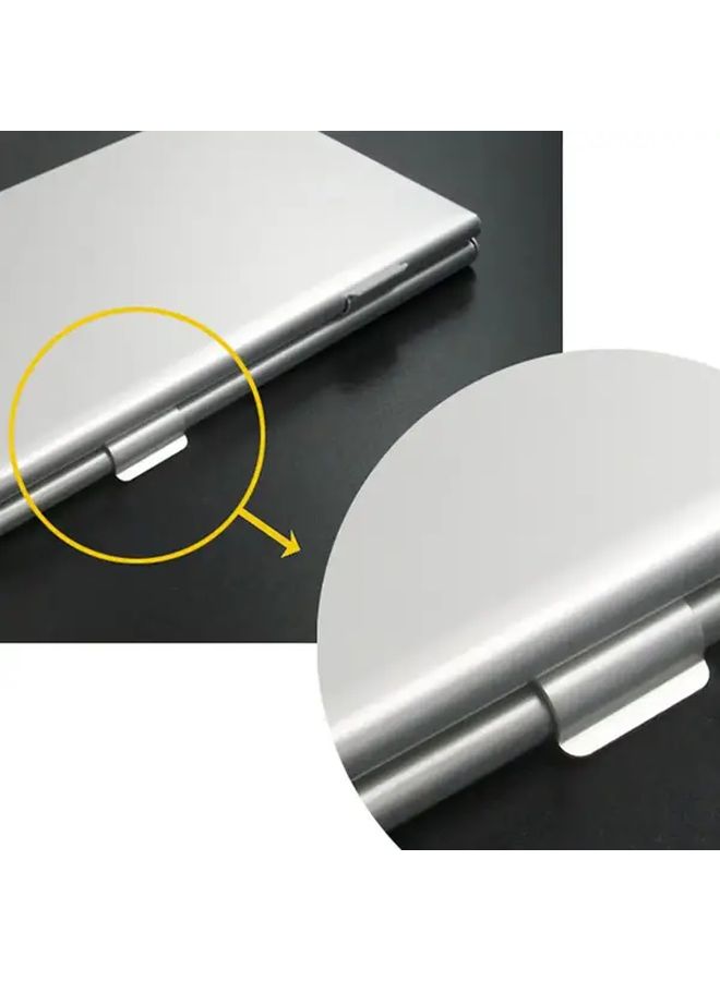 Sleek Aluminum SD Card Case Silvery Durable Lightweight Storage Box - Image 3