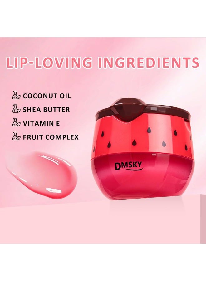 DMSKY 4PCS Bee Lip Balm Lip Mask Honey Pot, Honey & Strawberry & Peach & Apple Propolis Lip Mask Overnight Moisturizing Honey Balm with Stick for Dry Cracked Lips - Image 3
