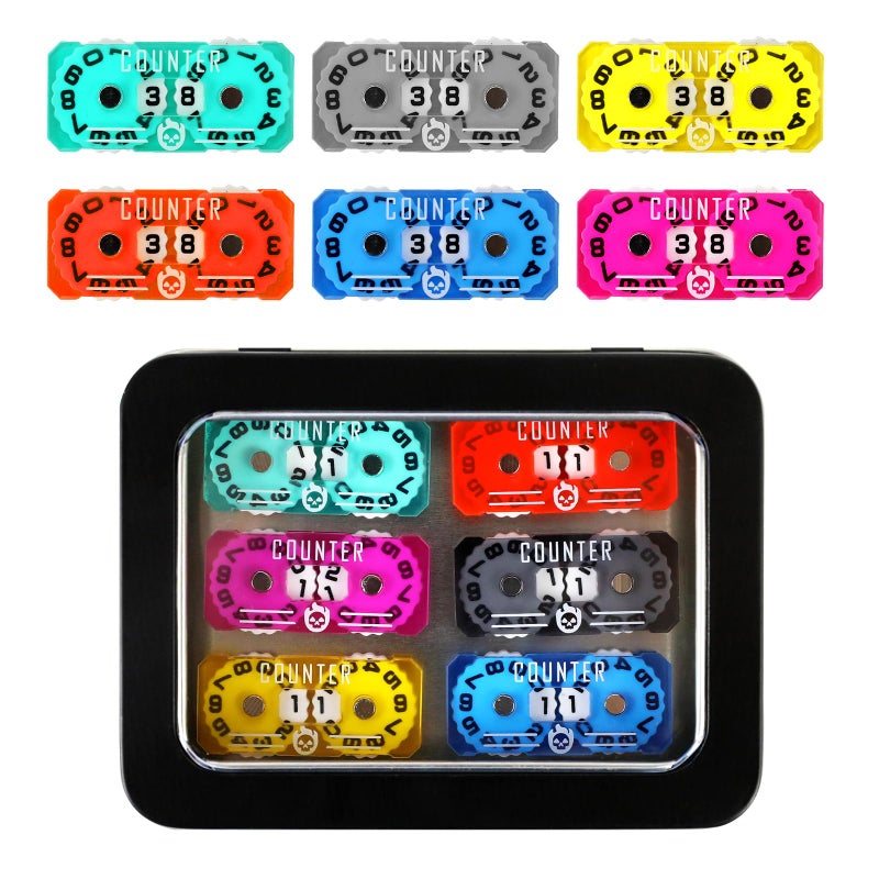 FIGURESLAB 6Pcs MTG Life Counter Twin Digits with Metal Box Tracker Life Counter for Board Games Compatible with Magic Card Games Accessories RPG DD CCG TCG Tabletop Board Games - Image 3