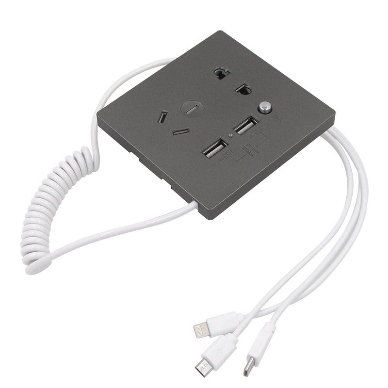 International Electrician 86 20W fast charging USB socket switch panel wall mobile phone charging Type-c household five-hole Gray five-hole double USB Belt Line 