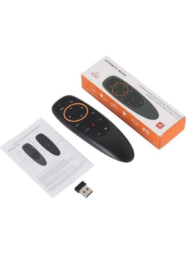 Weko - G10 Android-Windows-Mac-Linux-Tv Box Compatible Air Mouse with Voice Command 2.4ghz Smart TV Smart Remote Black - Image 1