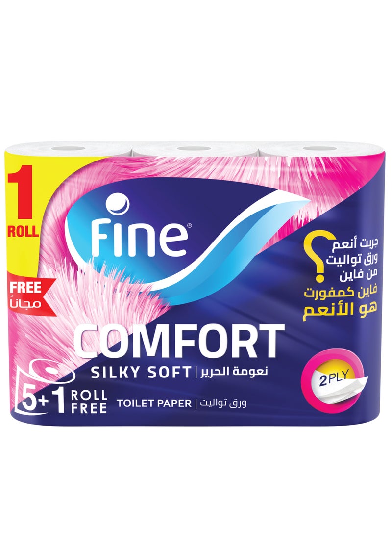Fine - Comfort - 2 Ply Toilet Tissue Paper - 6 Rolls - Image 1