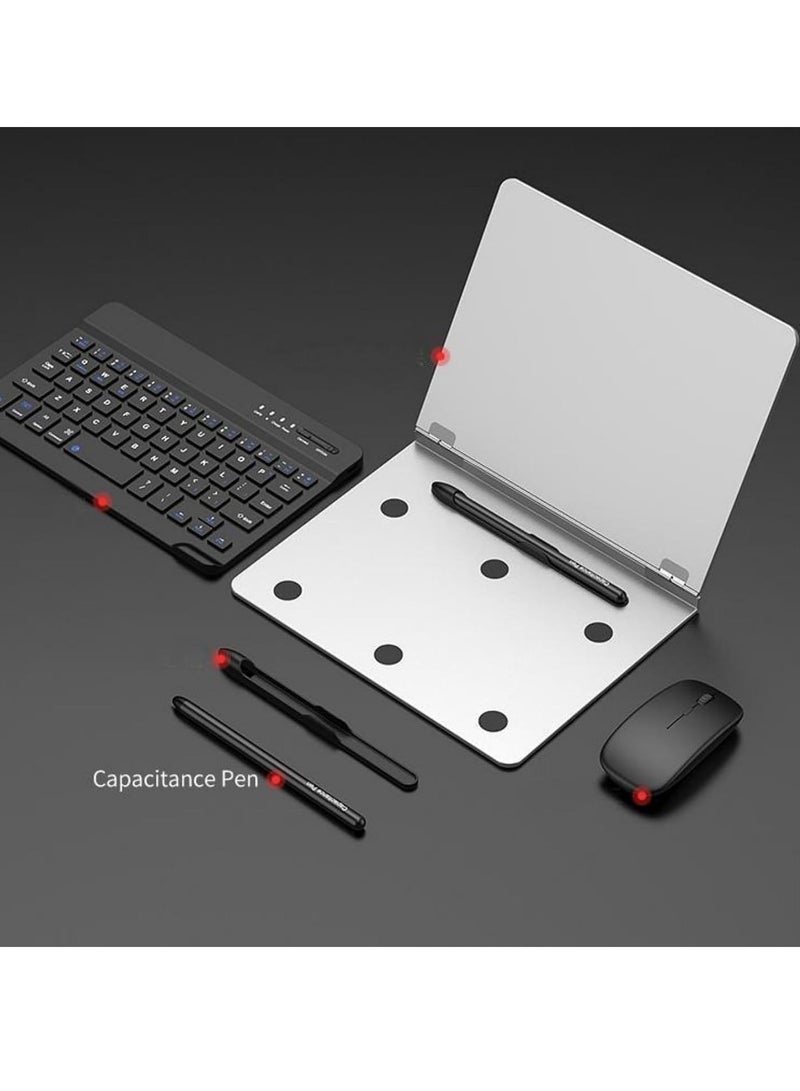 لوحة مفاتيح لاسلكية متوافقة مع Huawei Mate XT، مع غطاء حماية معدني قابل للطي، لوحة مفاتيح بلوتوث وماوس، مع قلم سعوي وحامل قلم لهواوي ميت XT (أسود) - Image 2