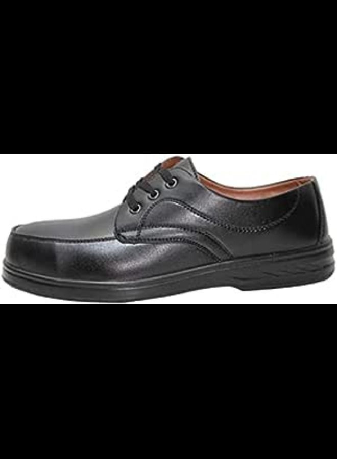 ABBASALI Men Black Leather Safety Shoes Mesh Breathable Lightweight Comfortable - Image 1