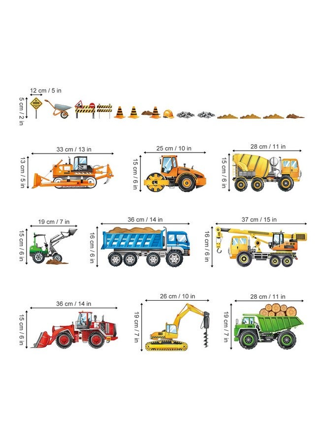decalmile Construction Vehicles Wall Decals Cars Truck Tractor Wall Stickers Baby Nursery Boys Bedroom Kids Playroom Wall Decor - Image 4