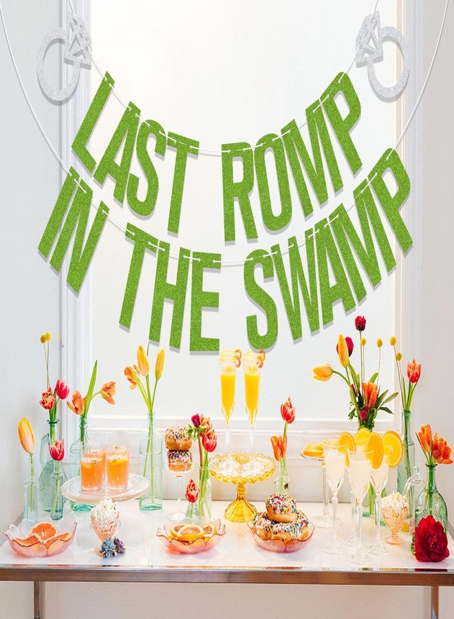 WFKLDF Last Romp in the Swamp Banner Swamp Theme Bachelorette Party Decorations Funny Engagement Bridal Shower Party Decorations Green - Image 5