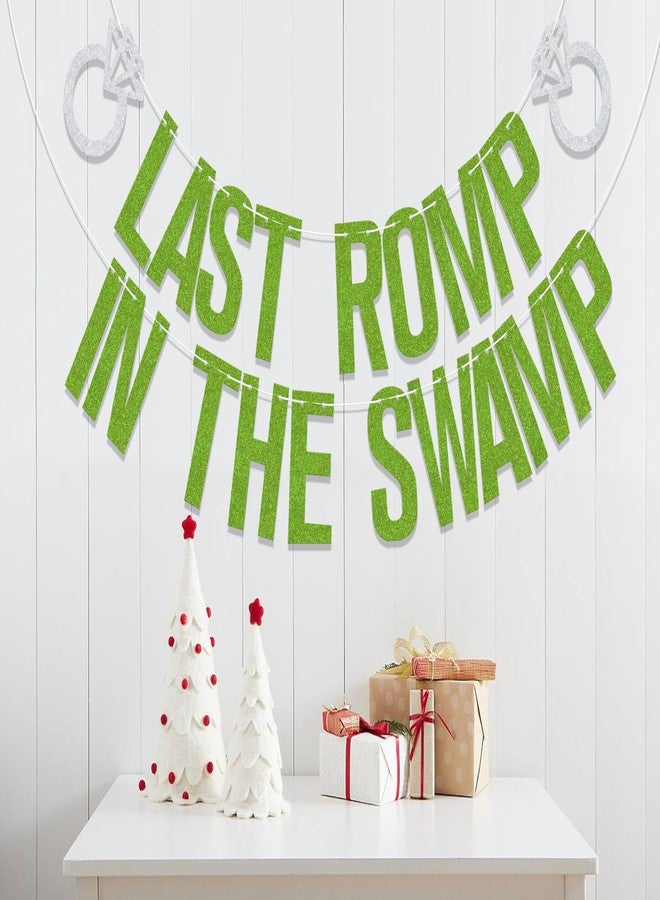 WFKLDF Last Romp in the Swamp Banner Swamp Theme Bachelorette Party Decorations Funny Engagement Bridal Shower Party Decorations Green - Image 3