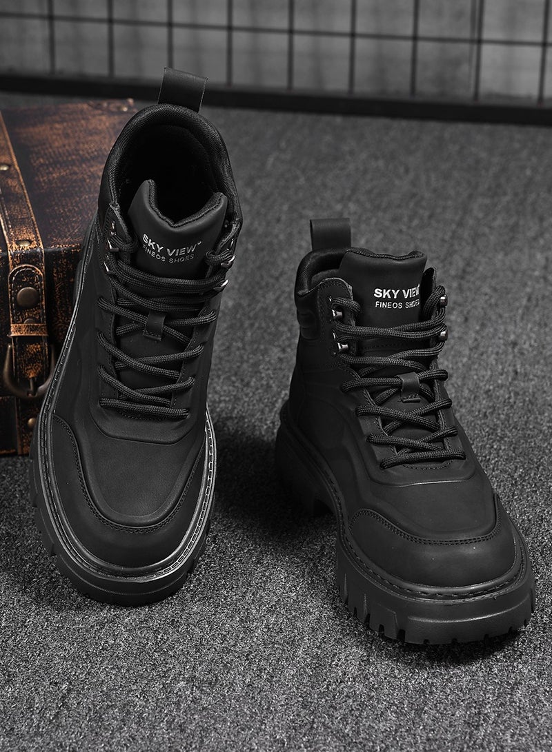 Sky View SKY VIEW Men's Fashion Shoes High Top Platform Light Martin Boots Casual Athletic Hiking Shoes Chunky Walking Sneakers For Men Black-03  - Image 2