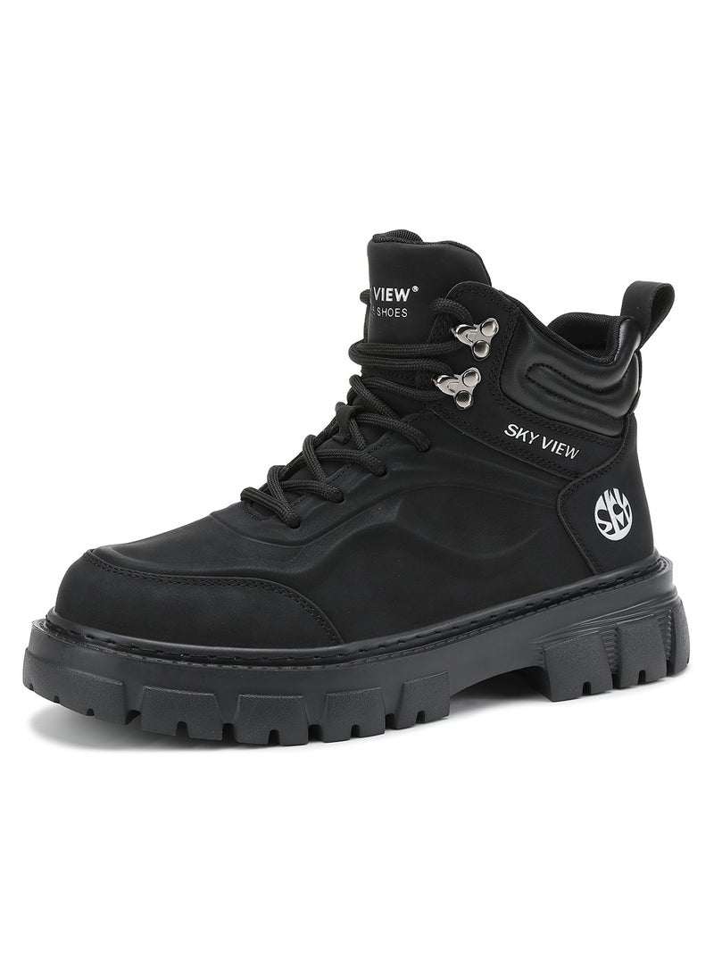 Sky View SKY VIEW Men's Fashion Shoes High Top Platform Light Martin Boots Casual Athletic Hiking Shoes Chunky Walking Sneakers For Men Black-03  - Image 3