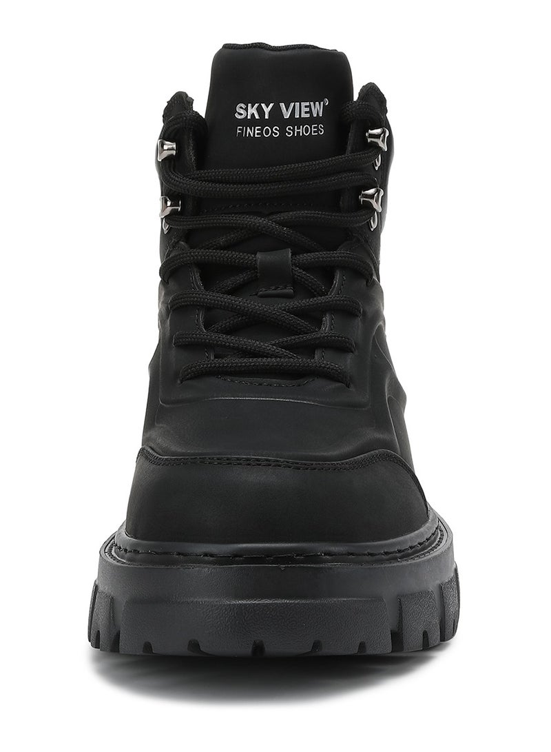 Sky View SKY VIEW Men's Fashion Shoes High Top Platform Light Martin Boots Casual Athletic Hiking Shoes Chunky Walking Sneakers For Men Black-03  - Image 5