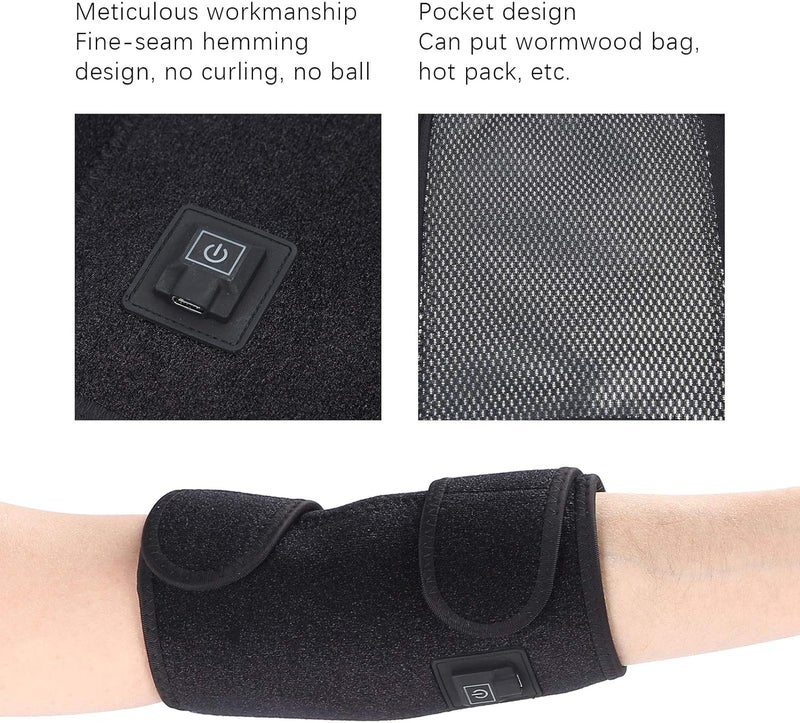 klarako 5V Elbow Brace, Heat Therapy Pain Relief Elbow Support, 3 Gears Arm Guard Brace Protection for Health Care - Image 3