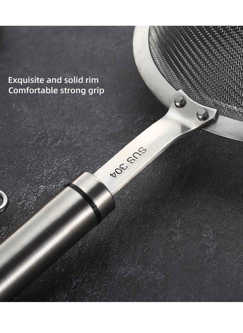 NIBEMINENT - SYOSI Stainless Steel Fine Mesh Strainers for Kitchen, Colander-Skimmer with Handle, Sieve Sifters - Image 1