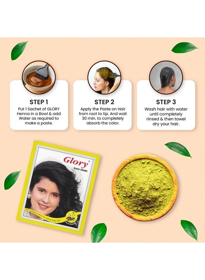 Glory Herbal Henna Hair Color - Pack Of 6 (Black) - Image 4
