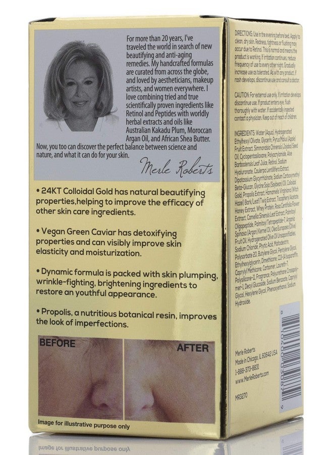 Merle Roberts 24K Gold And Caviar Concentrated Night Cream Intensely Hydrating Antiaging Night Cream For Face Reduces Wrinkles Fine Lines And Expression Lines. Face Night Cream 1 Oz. - Image 3