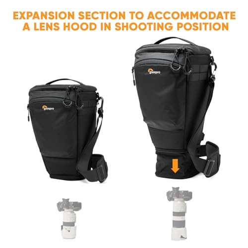 Lowepro ProTactic TLZ 75 Pro AW III Toploader Camera Bag,Camera Case for DSLR, Mirrorless,Volume 6L,Dim:14.57x5.5x6.3in for Cameras w/Lens attached,Modular Shoulder Bag,for Photographer/Videographer - Image 3