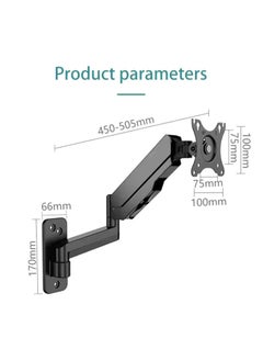 KALOC KALOC Full Motion Gas Spring Monitor Arm for 17" to 35" Monitors with Load Capacity of 12 kg, VESA 100x100mm, Tilt Swivel and Rotation Functions, Black | KLC-M520  - Image 3
