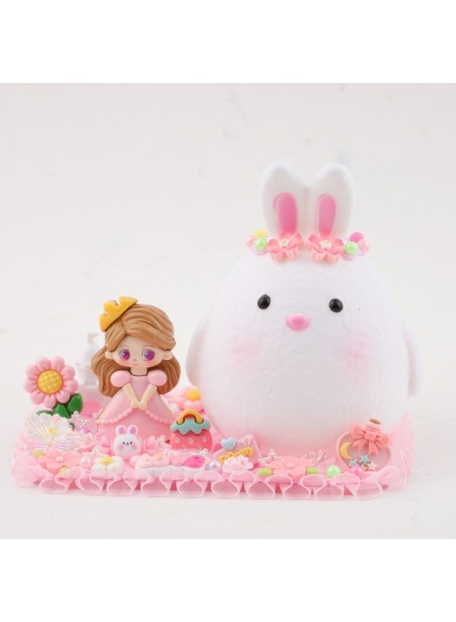 Moe Zhiyuan DIY Cream Glue Night Light Handmade Creative Cartoon Jewelry Cute Rabbit Girl Toy-Color:Princess Fairy Powder - Image 1