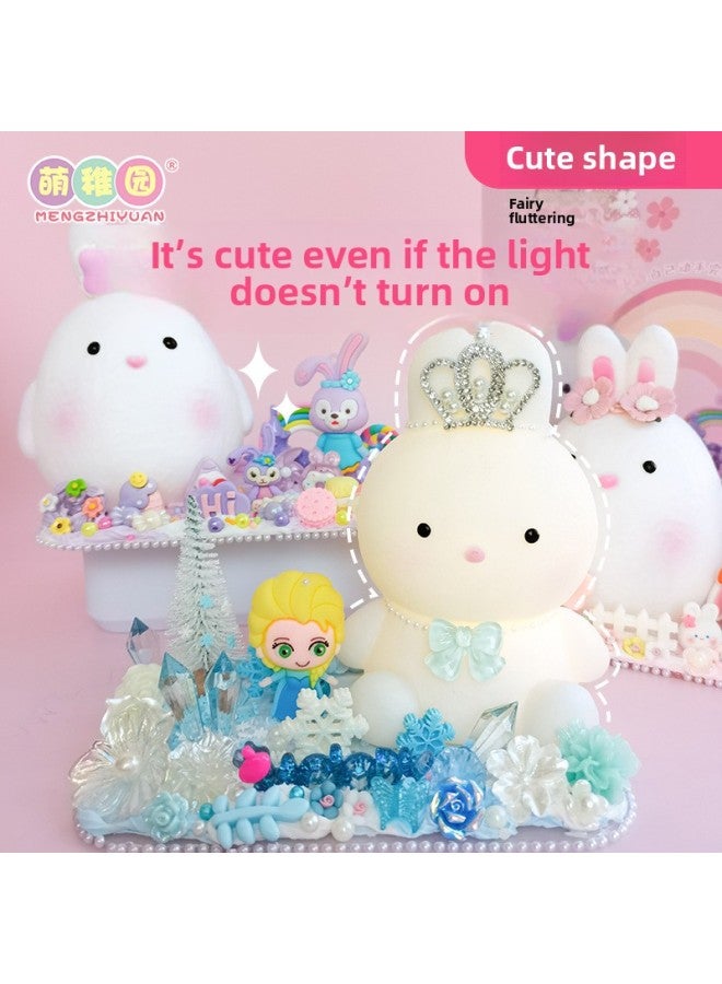 Moe Zhiyuan DIY Cream Glue Night Light Handmade Creative Cartoon Jewelry Cute Rabbit Girl Toy-Color:Princess Fairy Powder - Image 4