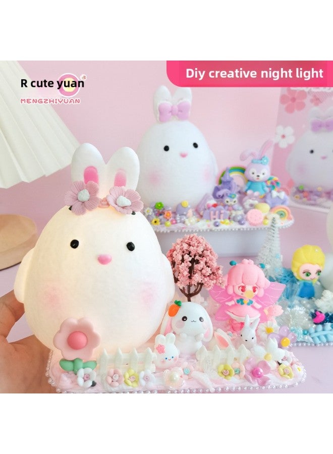 Moe Zhiyuan DIY Cream Glue Night Light Handmade Creative Cartoon Jewelry Cute Rabbit Girl Toy-Color:Princess Fairy Powder - Image 2