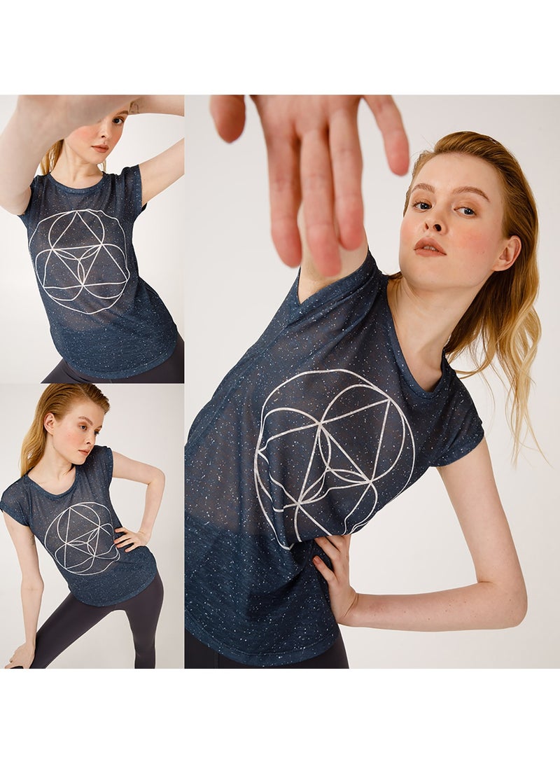 BiggYoga Yoga T-shirt for Women, Namaste Black Top, Cotton Polyester Material, Made for Yoga, Short Sleeve - Image 4