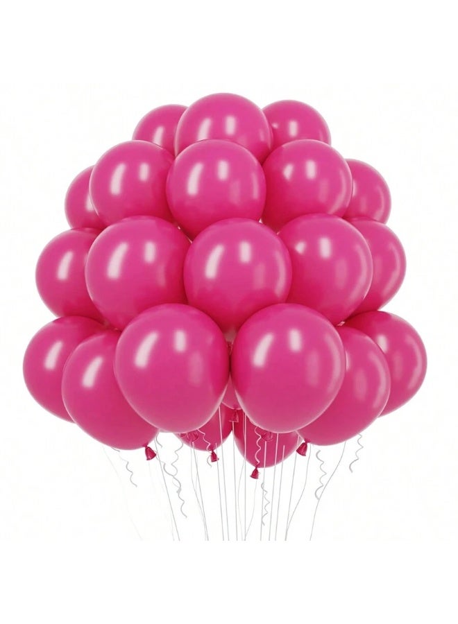 Dark Pink Latex Balloons 50 pieces – 10 inch size – High-quality helium balloons for party and event decorations – Elegant decoration for birthdays, graduations, and weddings - Image 1
