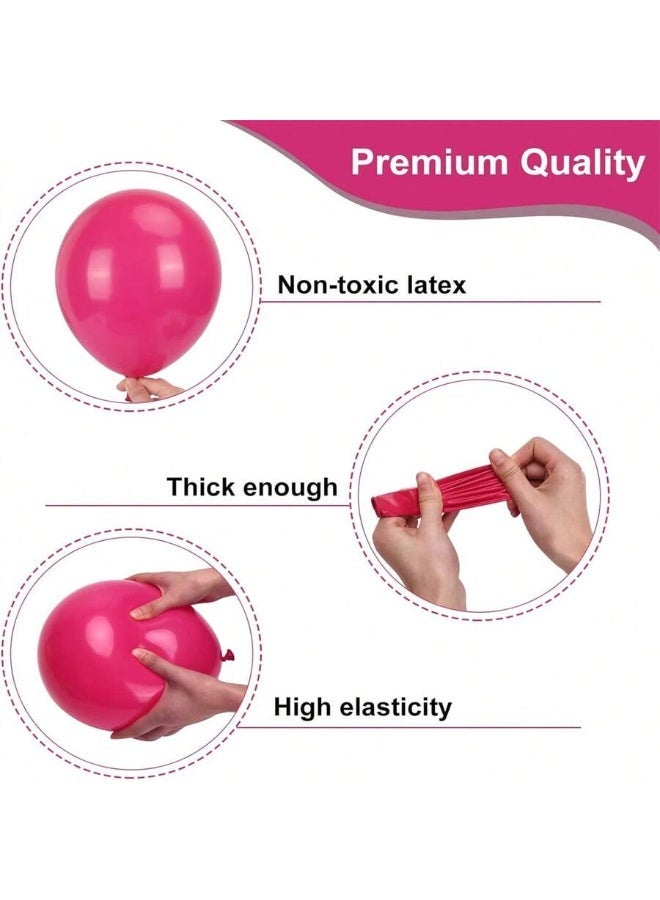 Dark Pink Latex Balloons 50 pieces – 10 inch size – High-quality helium balloons for party and event decorations – Elegant decoration for birthdays, graduations, and weddings - Image 3