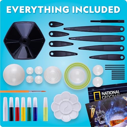 Blue Marble National Geographic Glow-in-The-Dark Solar System Model Kit for Kids - Build & Paint a 3D Planetary Model with Movable Arms, STEM Projects for Kids Ages 8-12, Space Themed Bedroom Decor - Image 5