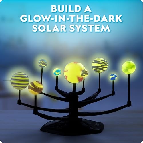 Blue Marble National Geographic Glow-in-The-Dark Solar System Model Kit for Kids - Build & Paint a 3D Planetary Model with Movable Arms, STEM Projects for Kids Ages 8-12, Space Themed Bedroom Decor - Image 2