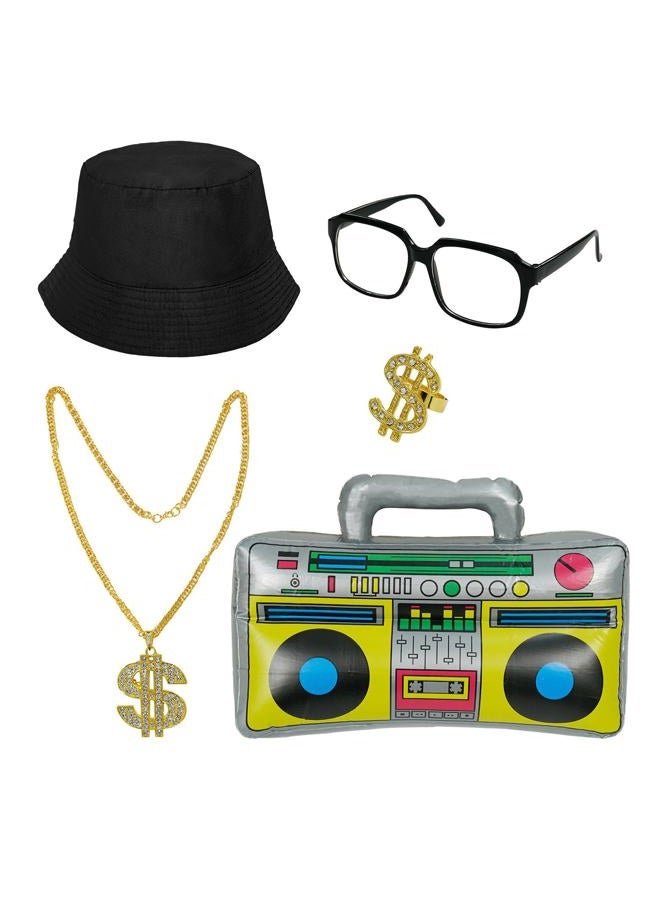 CARUHIF Men's 80s 90s Costumes Old School Hip Pop Rapper Outfits (Z3017, S) - Image 3