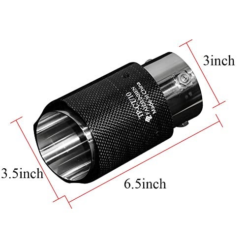 FAIZJUNBEN carbon fiber exhaust tip inlet 2.8" outlet 3.5" length 6.5", mirror carbon fiber exhaust tip - bolt-on, for 1.8"-2.8" OD car exhaust pipe - Image 4