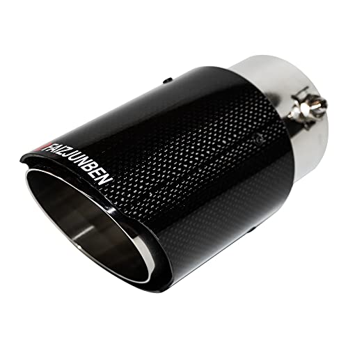 FAIZJUNBEN carbon fiber exhaust tip inlet 2.8" outlet 3.5" length 6.5", mirror carbon fiber exhaust tip - bolt-on, for 1.8"-2.8" OD car exhaust pipe - Image 2