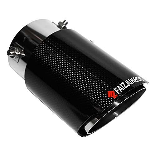 FAIZJUNBEN carbon fiber exhaust tip inlet 2.8" outlet 3.5" length 6.5", mirror carbon fiber exhaust tip - bolt-on, for 1.8"-2.8" OD car exhaust pipe - Image 1
