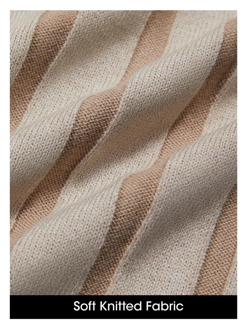 Wenrine Womens Sleeveless Sweater Dress Mock Neck Ribbed Knit Fall Tank Maxi Dresses Khaki - Image 5
