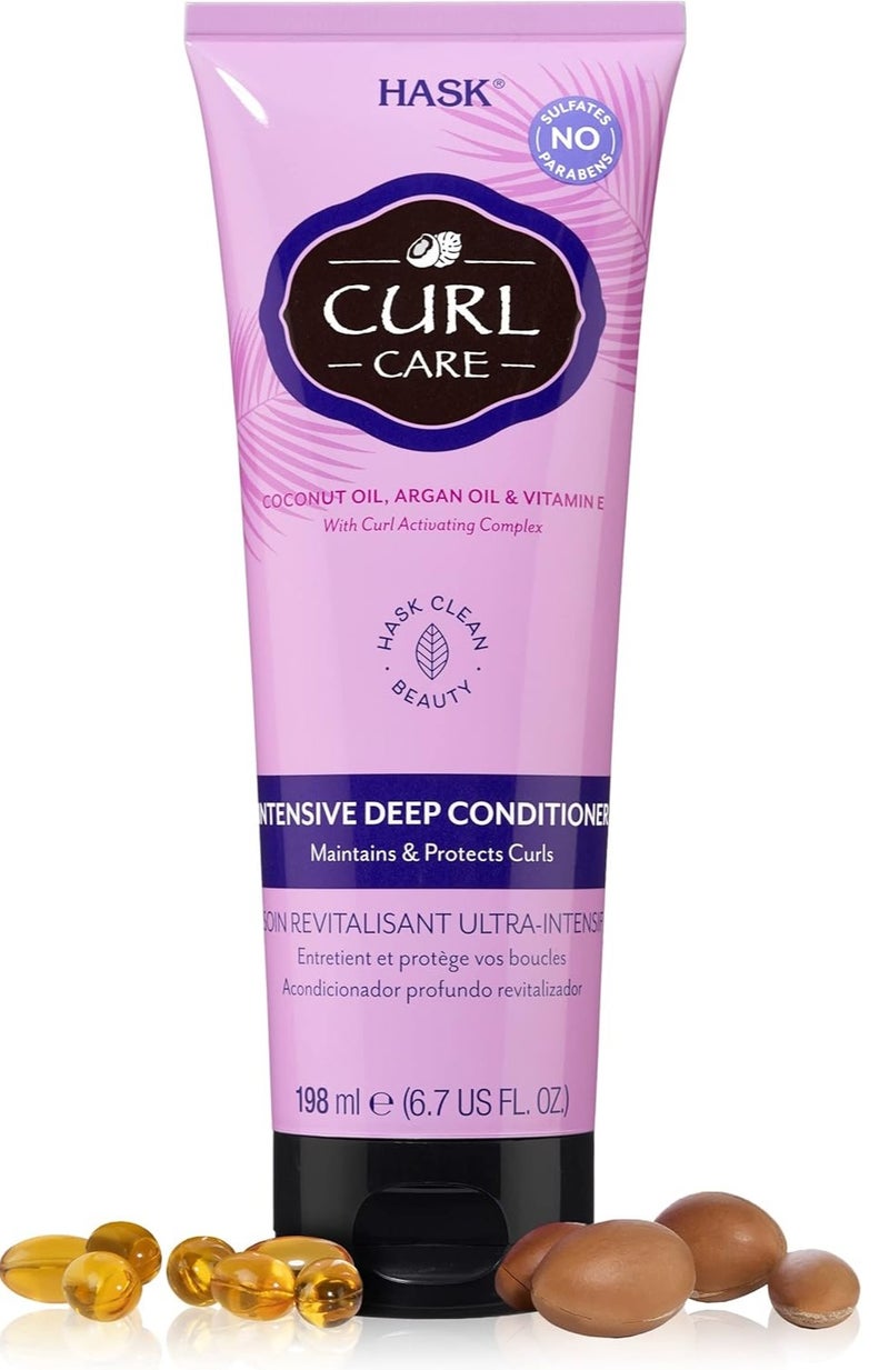 HASK Curl Care Intensive Deep Conditioner 198ml | Deep Moisture Hair Mask for All Curl Patterns | Anti-Frizz & Color Safe - Image 1