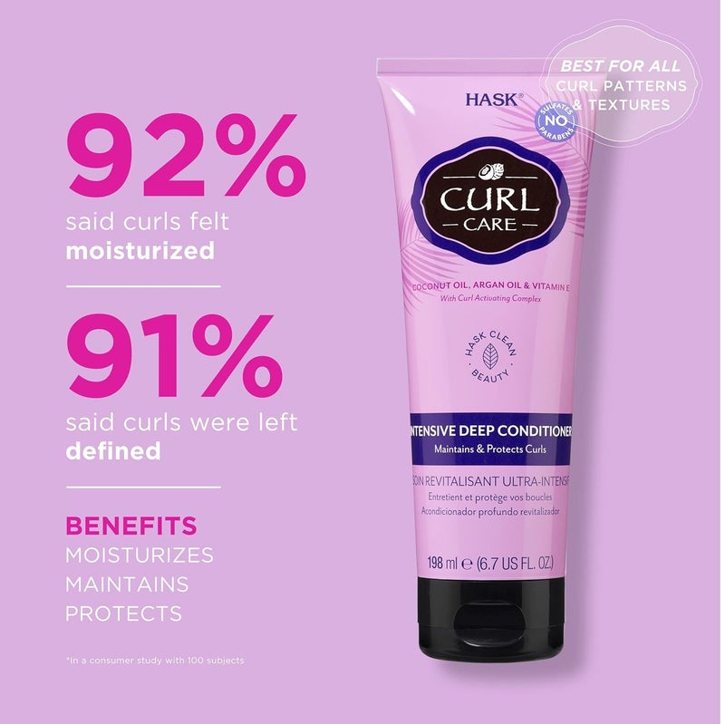 HASK Curl Care Intensive Deep Conditioner 198ml | Deep Moisture Hair Mask for All Curl Patterns | Anti-Frizz & Color Safe - Image 3