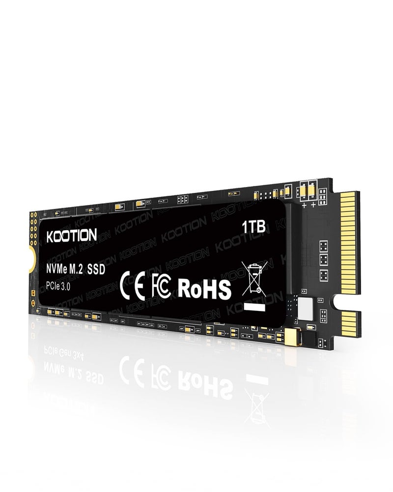Kootion كووتيون 1 تيرابايت NVMe SSD داخلي PCIe 3.0، M.2 2280 NVMe الجيل 3 محرك الحالة الصلبة داخلي بسرعة تصل إلى 3500 ميجابايت/ثانية، حرارة أقل لجهاز الكمبيوتر/اللابتوب - Image 1