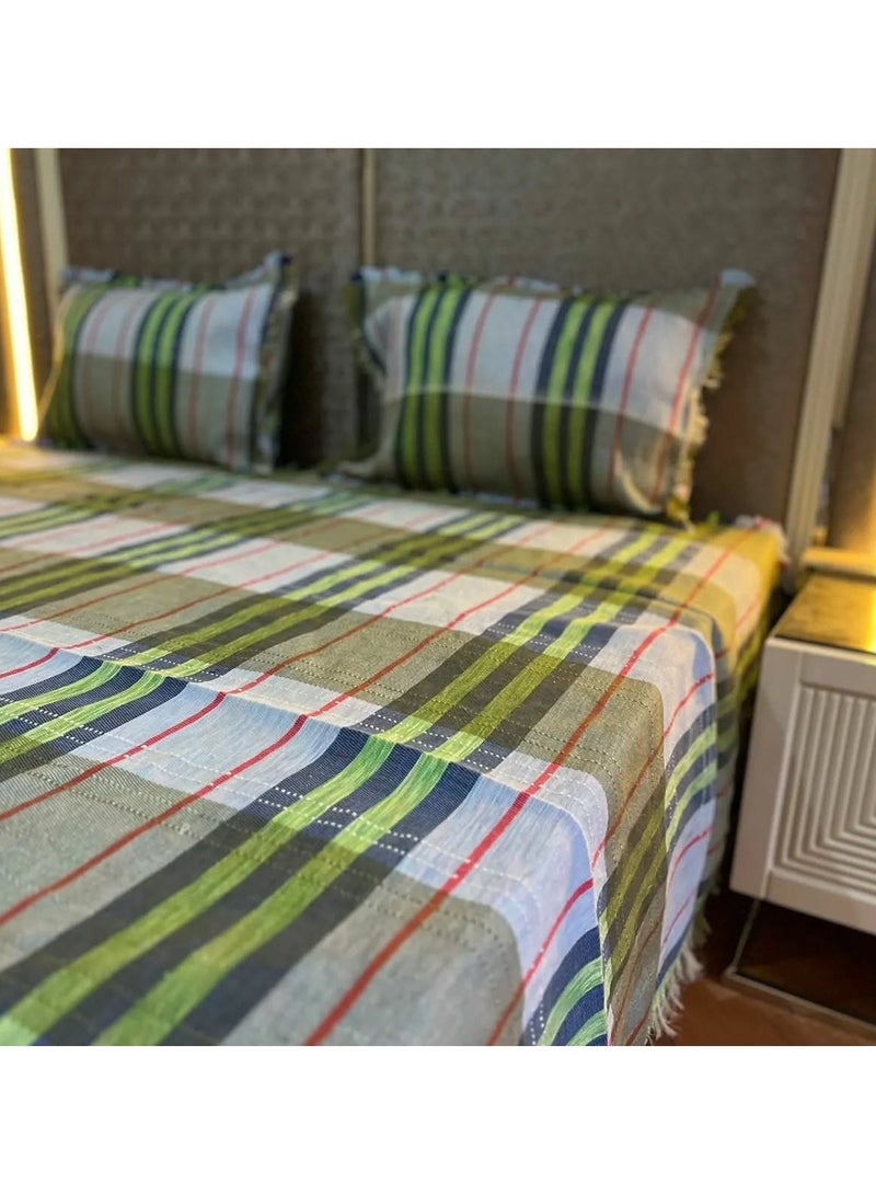 Generic Handmade 3 Piece Bed Sheet Set 100% Cotton Multicolor  - Image 3